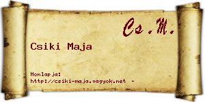 Csiki Maja névjegykártya